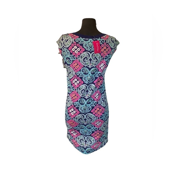 LILLY PULITZER | NWT Robyn Monogram Print Dress Blue & Pink ON SALE! CLEARANCE! - Picture 4 of 7